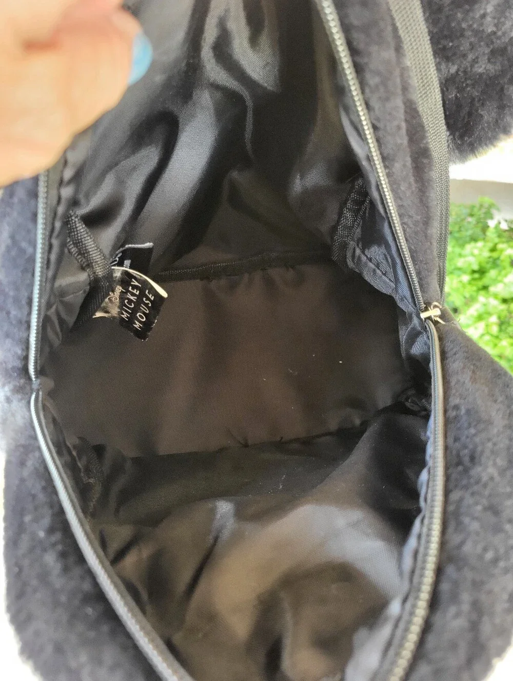 Disney Mickey Mouse Faux Fur Backpack With Front Zip Pouch.